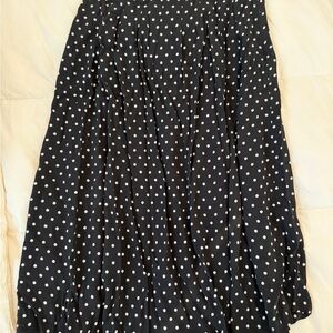 Sezane Black and White Polka Dot A-Line Skirt